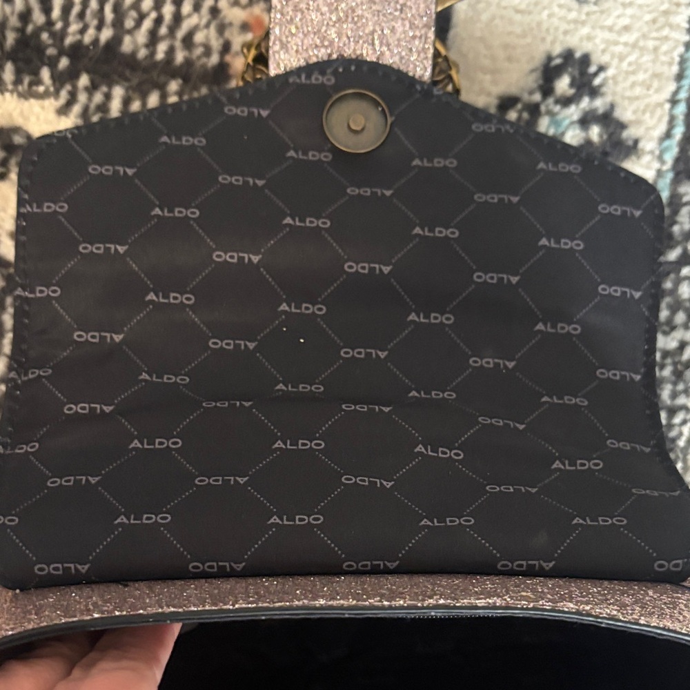Aldo Glittery Pink Mini Bag with Bow and Chain - Picture 3 of 6